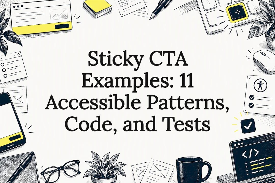 Sketch framing a sticky CTA title