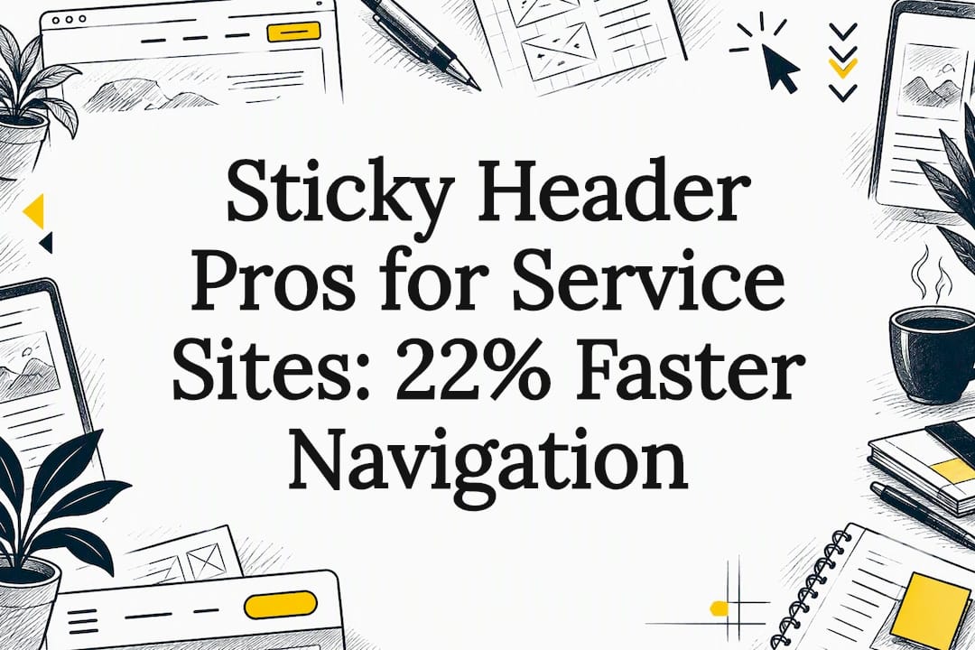 Hand-drawn sticky navigation title card