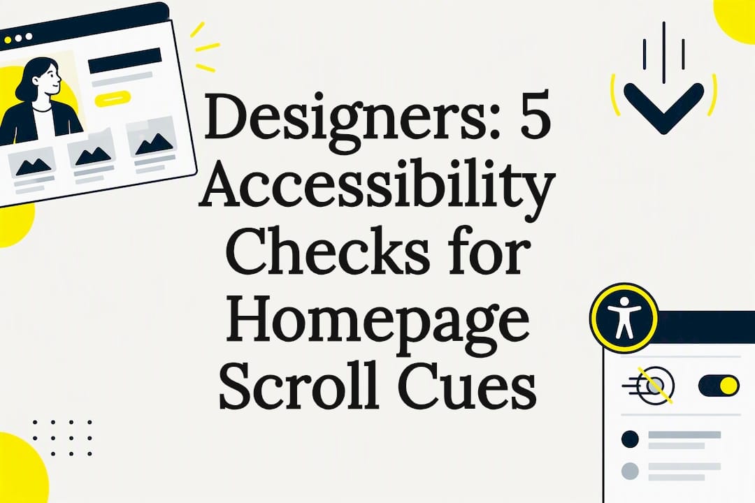 Decorative accessibility scroll cue title card