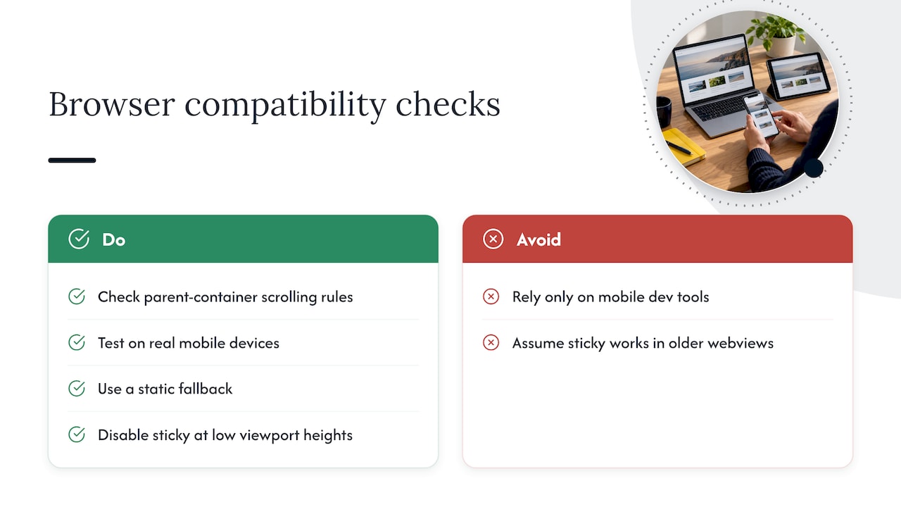 9. Compatibility considerations across browsers and devices — overview diagram