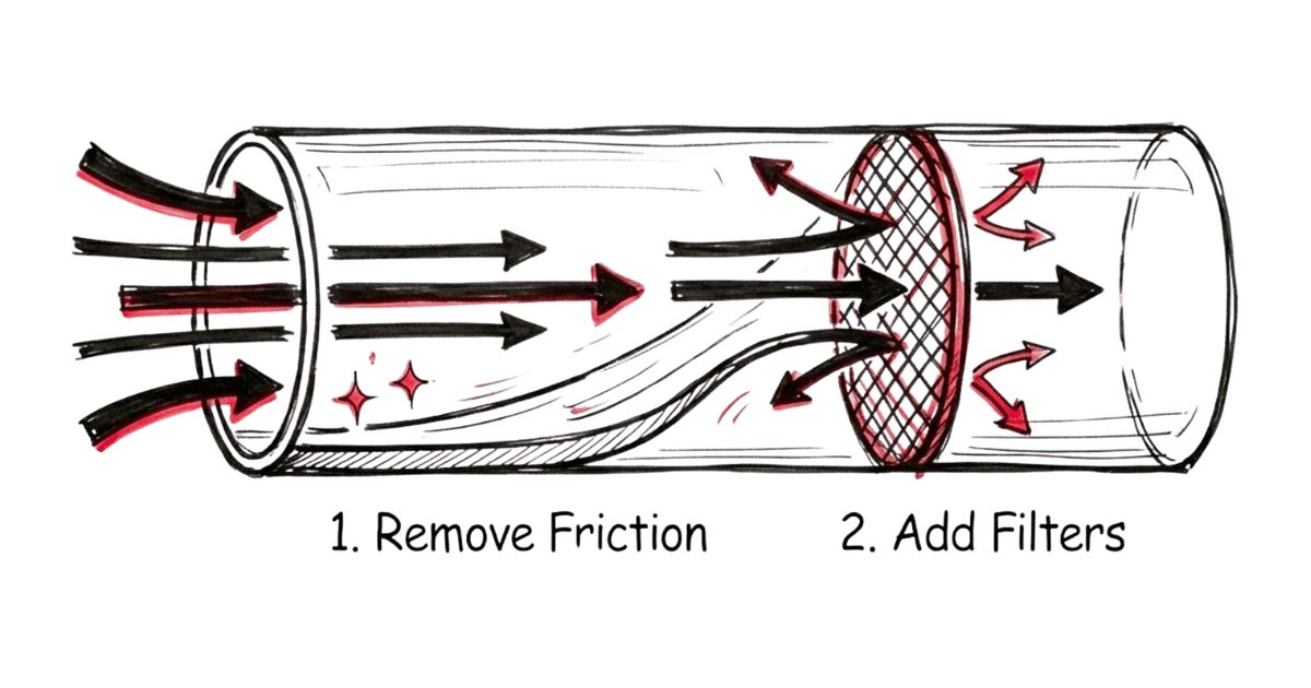 Remove friction add filter